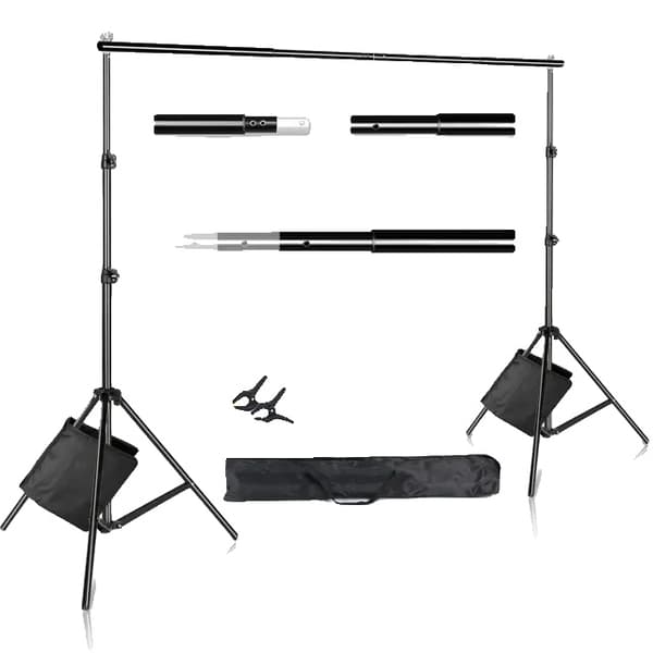 Grönt skärmbakgrundsställ, justerbar höjd, Chromakey-stödsystem, 2,6x3M, Uppgradera med väska
