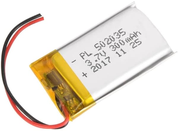 1 stk genopladeligt Lipo-batteri 502035 (3.7V, 300mAh Lipo) til Bluetooth-hovedtelefoner, smartwatches, POS - Batterier til generelle formål Batteri