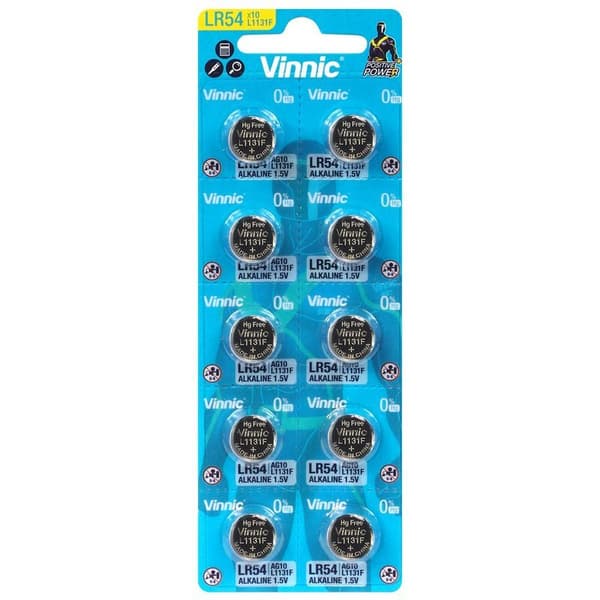 Alkaline battery Vinnic G10 / AG10 / 189 / LR1130 / LR54 10 pcs.