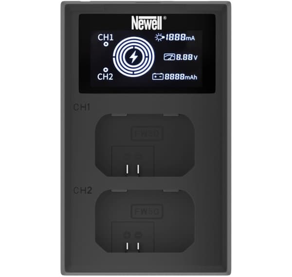 Newell-laturi FDL-USB-C, kaksikanavainen Sony NP-FW50
