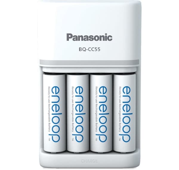 Panasonic eneloop lader BQ-CC55 + 4x2000mAh