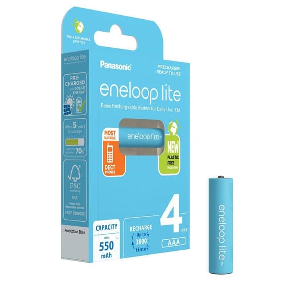 Panasonic eneloop oppladbart batteri Lite AAA 4BP