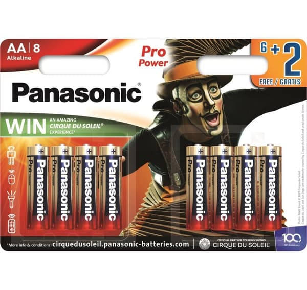 Panasonic Pro Power batteri LR6PPG/8BW (6+2)