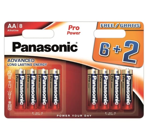 Panasonic Pro Power batteri LR6PPG/8BW (6+2)