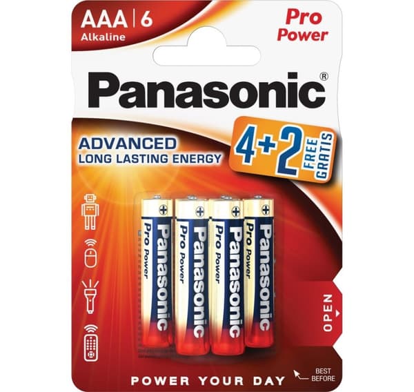 Panasonic Pro Power batteri LR03PPG/6B (4+2)