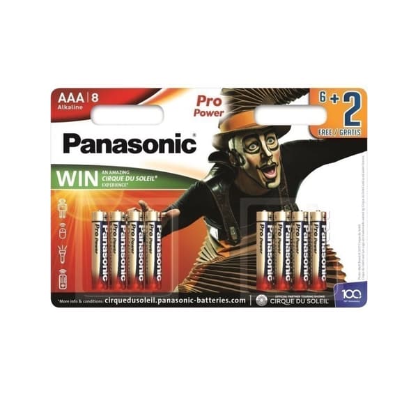 Panasonic Pro Power batteri LR03PPG/8B (6+2)