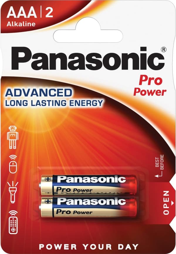 Sæt med 10 produkter. Panasonic Pro Power batteri LR03PPG/2B