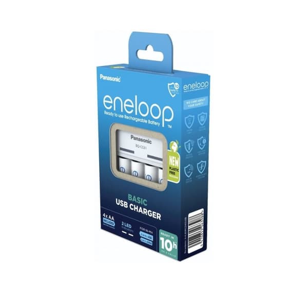 Panasonic eneloop oplader BQ-CC61 + 4x2200mAh