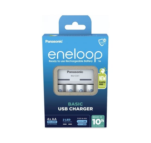 Panasonic eneloop oplader BQ-CC61 + 4x2200mAh