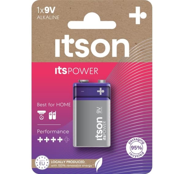detson POWER-batteriet Alkaline 6LR61IPO/1CP 9V