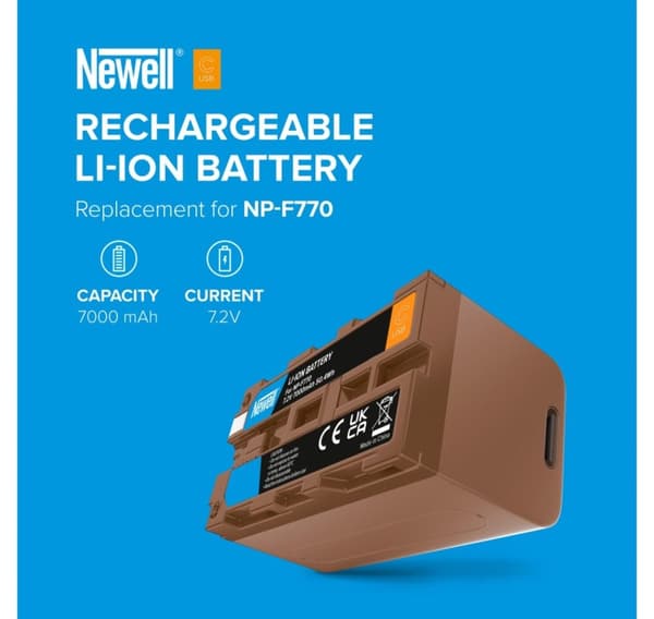 Newell akku Sony NP-F770 USB-C