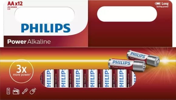 Batteri, LR6P12W/10 Power Alkaline AA / 12 stk, Philips