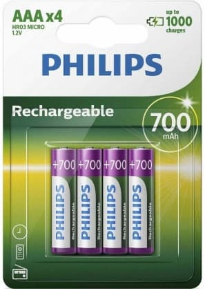 Batteri R03B4A70/10 Oppladbart AAA / 4 stk, Philips