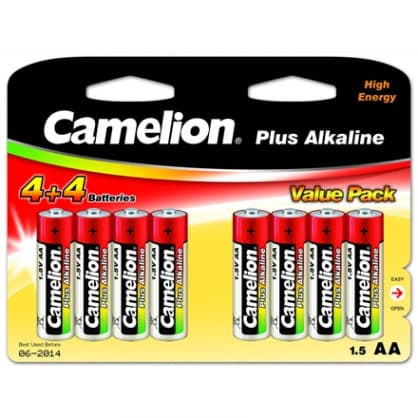 Battery Plus Alkaline AA (LR06), 8 (4+4) værdipakke, Camelion