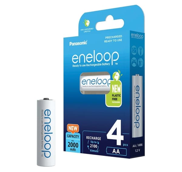 Panasonic eneloop oppladbart batteri AA 2000 4BP