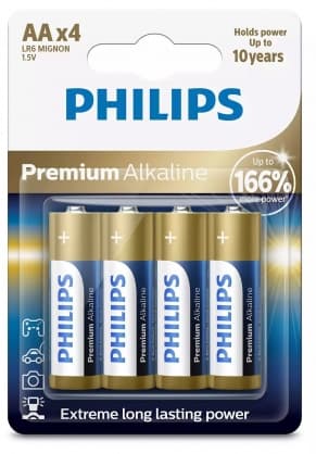 Battery LR6M4B/10 Premium Alkaline 4 pcs, Philips