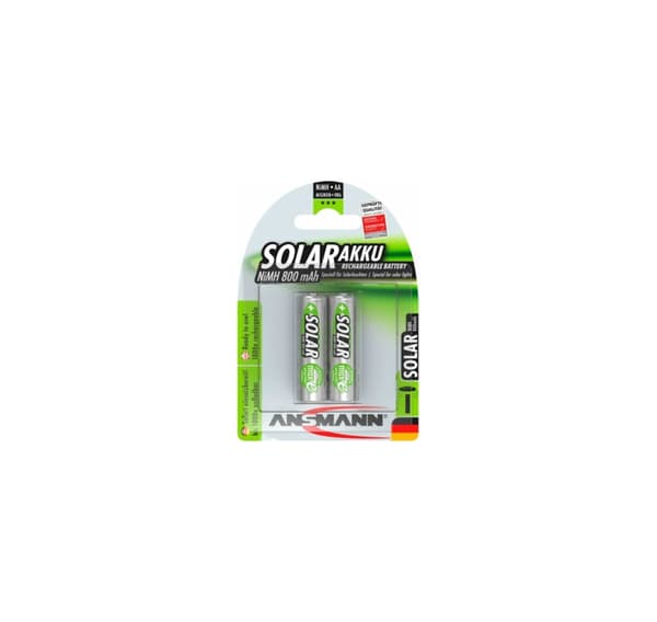 Batteri, Solar 800mA NiMh AA 2 stk, Ansmann