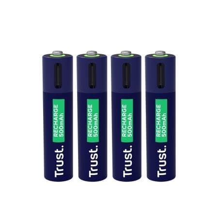 Batteri rech. li-ion aaa/500mah usb-c 4pack 25671, Trust