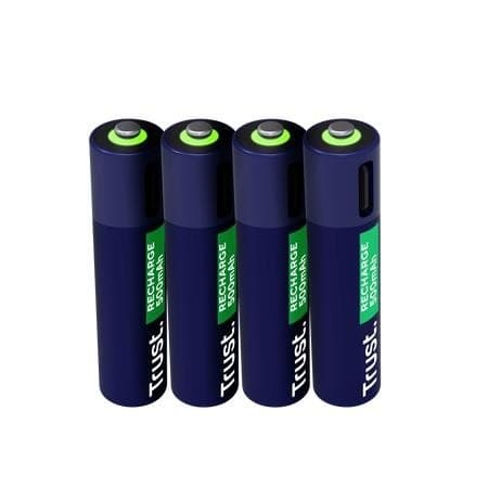 Batteri rech. li-ion aaa/500mah usb-c 4pack 25671, Trust