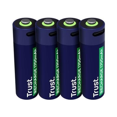 Batteri rech. li-ion aa 1,5v/1700mah USB-C 4p 25631, Trust