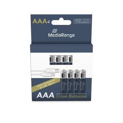 Batteri rech. li-ion aaa 1,5v/500mah 4p mrbat160, Mediarange