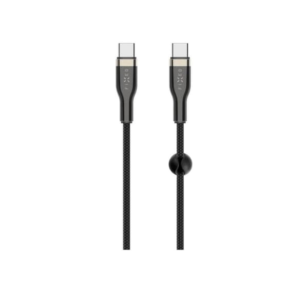 Fast, flettet kabel USB-C/USB-C, 2m, 100W, FIXDB-CC2-BK