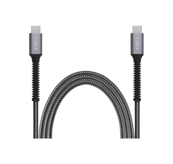 Fast, rustningskabel USB-C/USB-C, 1,2 m, 240W, FIXDA-CC12-GR