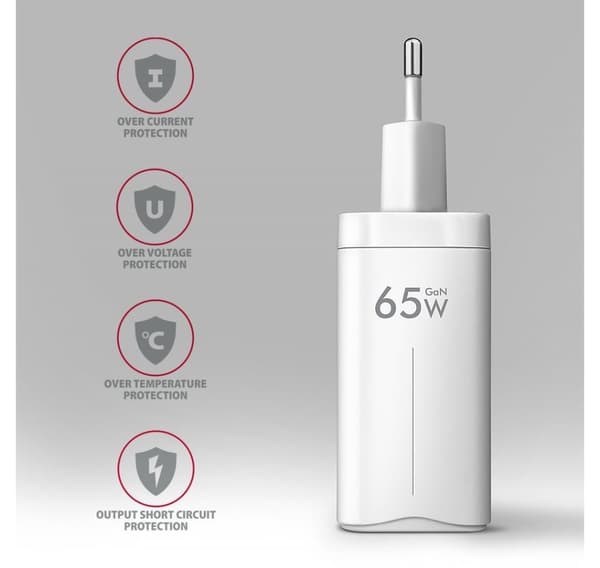 AXAGON, GaN vegglader 3x port (USB-A + 2x USB-C), PD3.0/PPS/QC4+/SFC2.0/AFC/SCP/FCP/Apple, 65W, ACU-DPQ65W