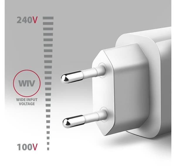 AXAGON, Vægoplader 1x port USB-A, QC3.0/AFC/FCP/Apple, 18W, ACU-QC18W