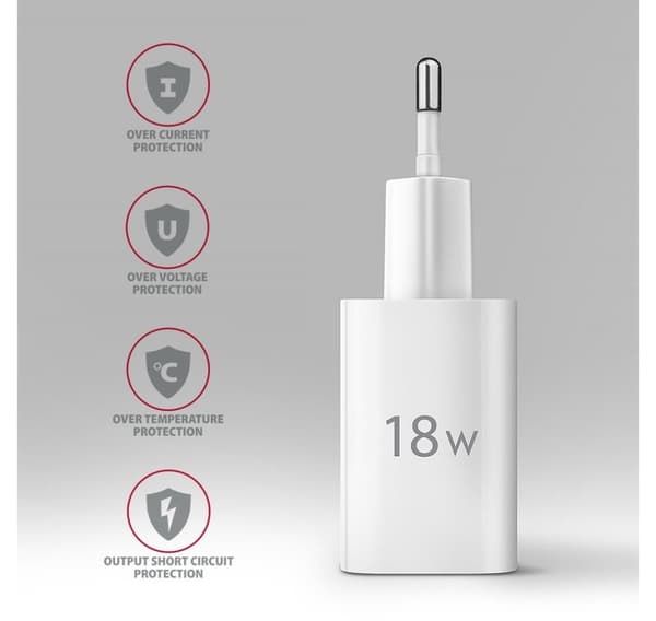 AXAGON, Vægoplader 1x port USB-A, QC3.0/AFC/FCP/Apple, 18W, ACU-QC18W