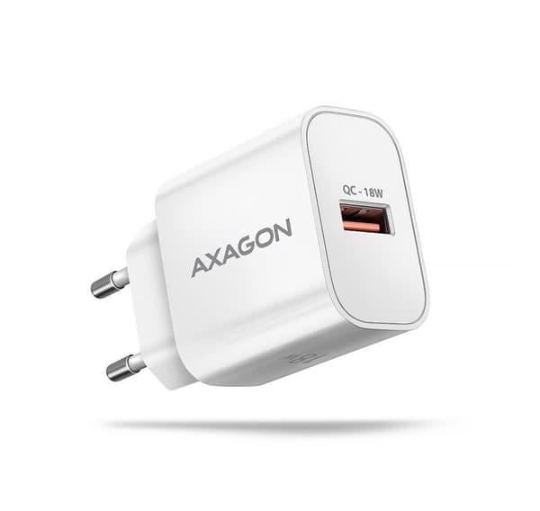 AXAGON, Vægoplader 1x port USB-A, QC3.0/AFC/FCP/Apple, 18W, ACU-QC18W