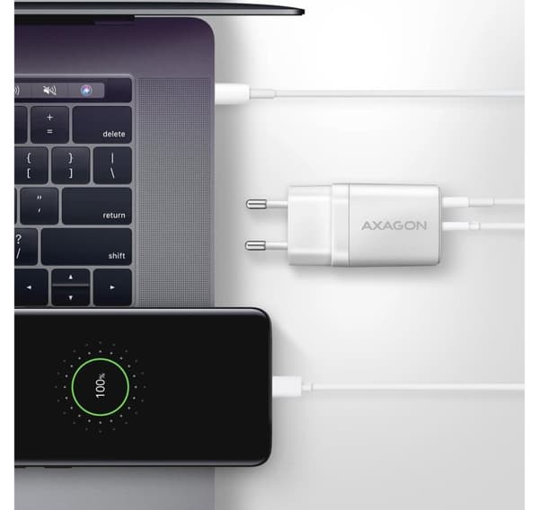 AXAGON, Vegglader 2x port (USB-A+USB-C), 30W, ACU-PQ30W
