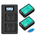 Miniatyrbillede 1 af 2: Sony NP-FW50 batteriskift, kompatibel med Sony Alpha 7, A7R, A3000, A5000, A6000, NEX-5N, NEX-5C og A55., 2 batteri og oplader