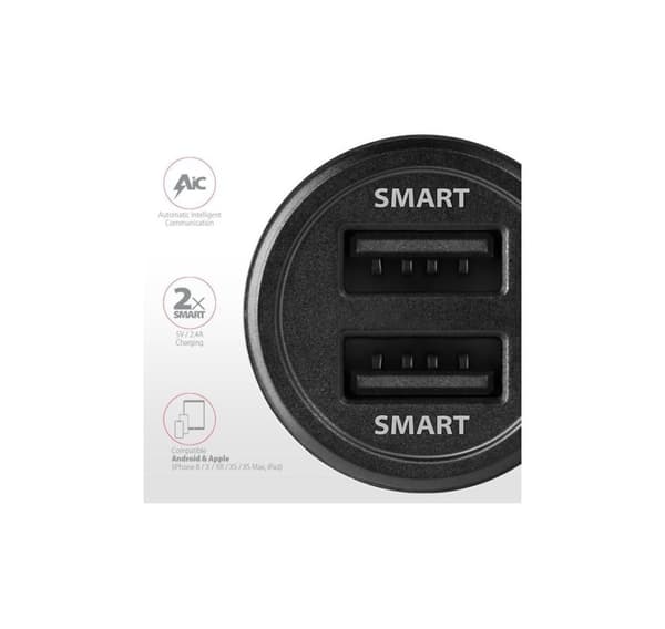 AXAGON, Dobbelt biloplader, 24W, PWC-5V5