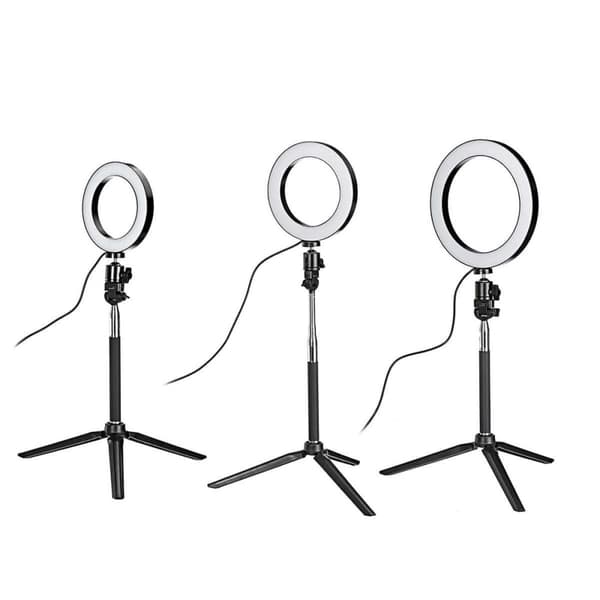 Selfie lamppu / Ring light (20 cm) ja jalusta