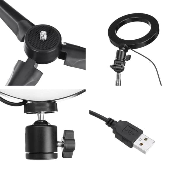 Selfie lamppu / Ring light (20 cm) ja jalusta