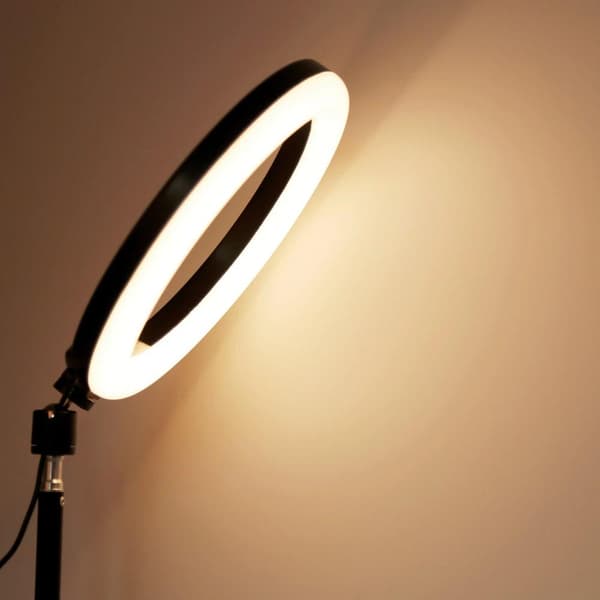 Selfie-lampa / Ring light (26 cm), stativ och fästen