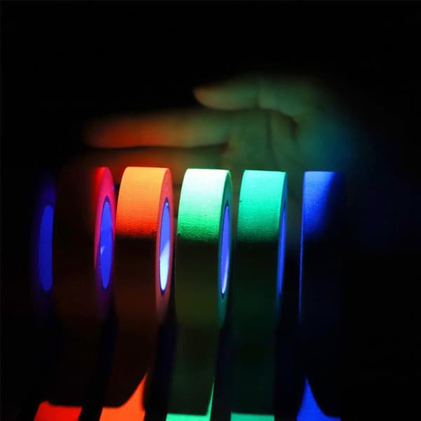 6-Pack - UV Neon Självlysande Tejp Glow in the Dark - 1,5cm x 5m