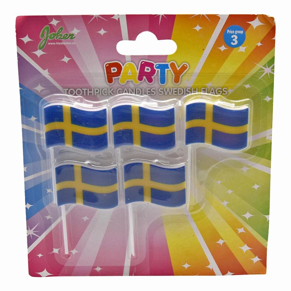 Tårtljus Sverigeflagga (5-pack)