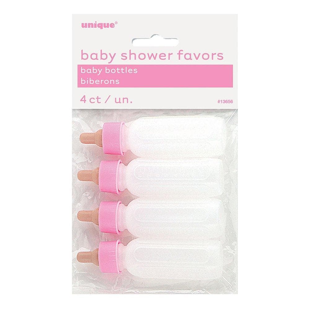 Nappflaskor Bordsdekoration Rosa - Baby Shower (4-Pack)