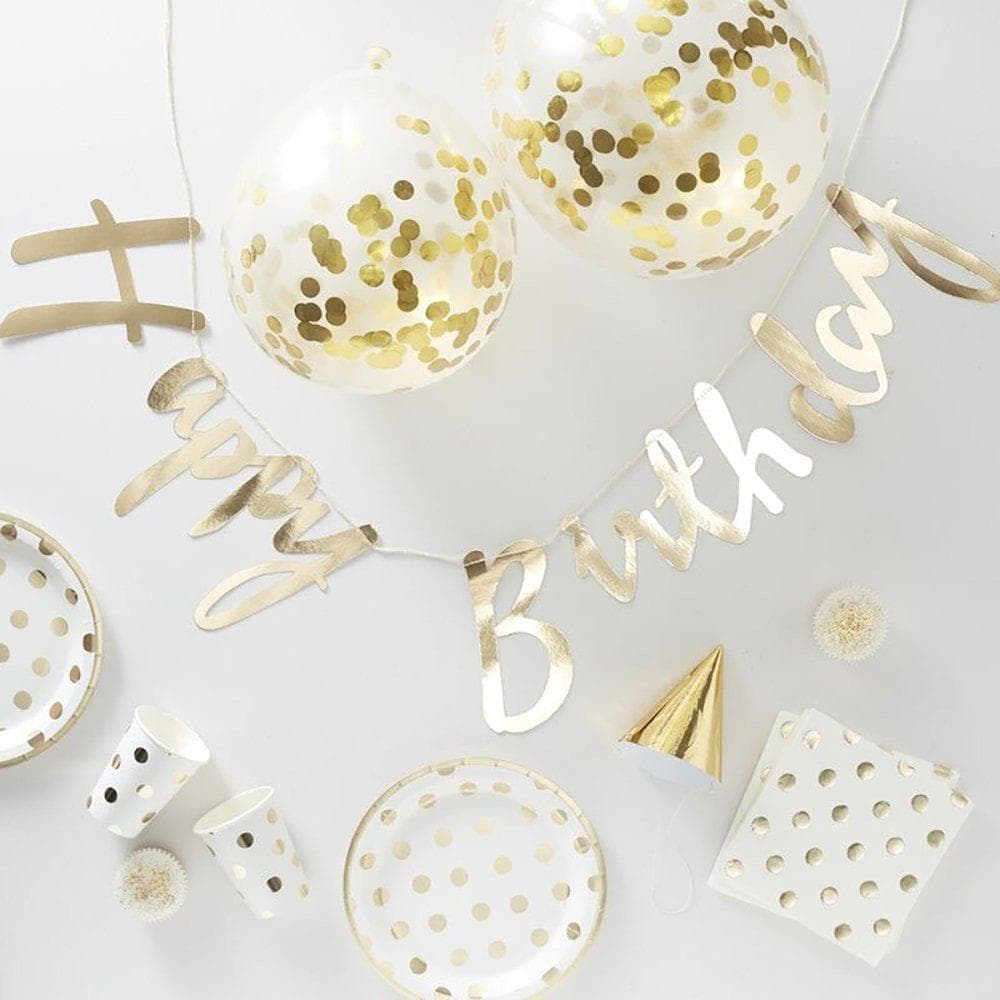 Partykit Happy Birthday - Tallrikar, muggar, servetter m.m.