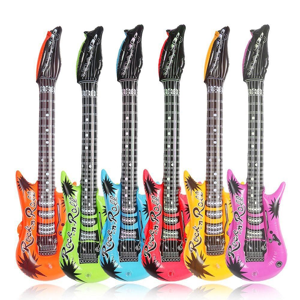 4-Pack - Uppblåsbara Gitarrer - Multifärg
