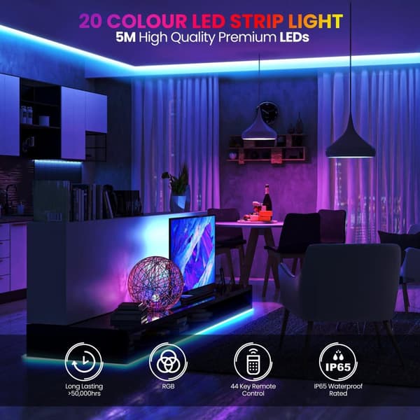 LED-Strip Lights kanssa RGB / Valosarja / LED-lista - 20 metriä