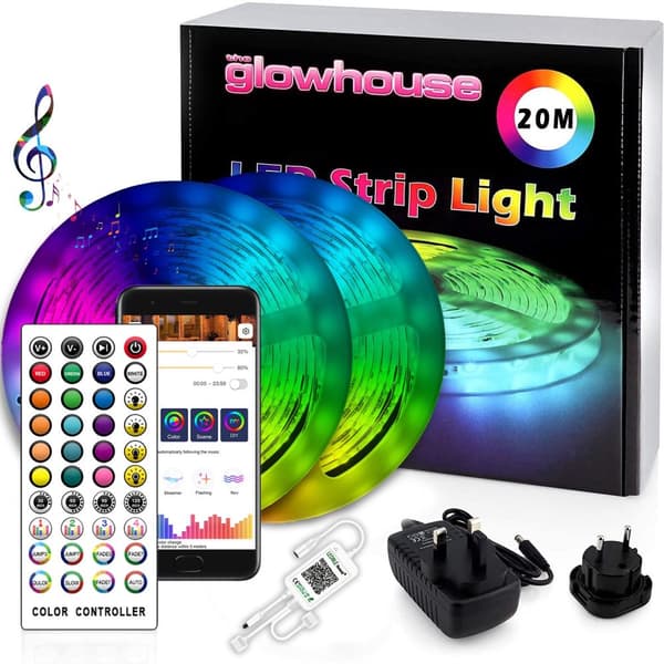 LED-Strip Lights med RGB / Lyslenke / LED-liste - 20 meter