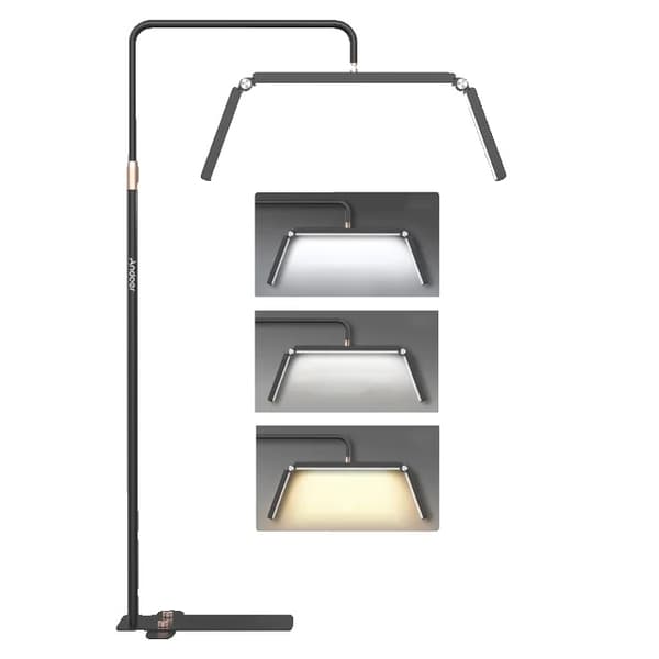 LED-videovalo, puolikuun muotoilu, taitettava lamppu, HD-M9X Black, EU