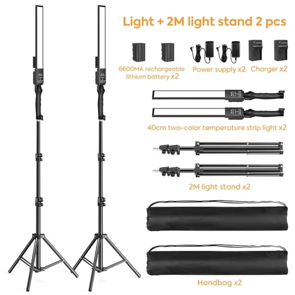 LED-valaistussarja, paristokäyttöinen, säädettävä väri, videovalo 2