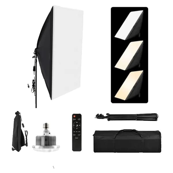 LED-lamppu Softbox-valaistussarja, säädettävä värintemperatuuri, jatkuva valaistusjärjestelmä, yksi valaisinpaketti