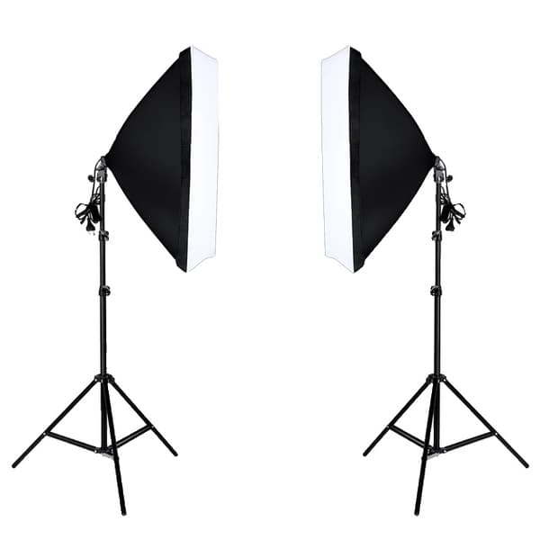 Valokuvausvalaisinsetti, Softbox-suunnittelu, Jatkuva valaistus, 2 pakkausta, joissa on 135 watin lamppu