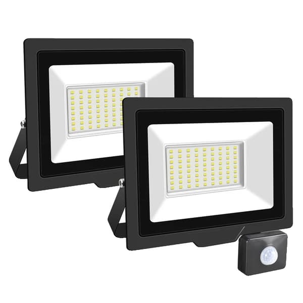 Induktionsdrevet Flomlys, Justerbar PIR-sensor, Udendørs brug, 2x30W, Naturhvid (3500-5500K)
