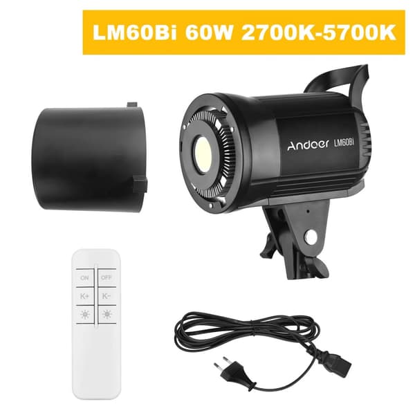 Studio LED Video Light, Justerbar Lysstyrke, Bowens Mount, 135W 3000K-5600K, EU
